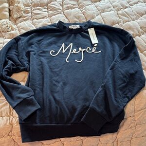 Navy Merci Sweatshirt (small)